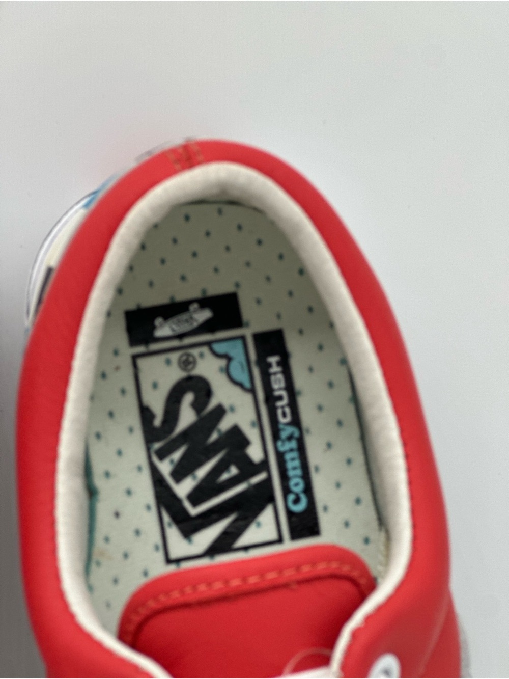 Vans Multi-Color Checkerboard and Red Low Top Sneakers - Picture 4 of 10